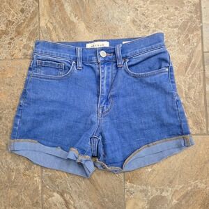 PACSUN Denim Shorts The Shortie Blue Cuffed‎ Raw Hem Size 24